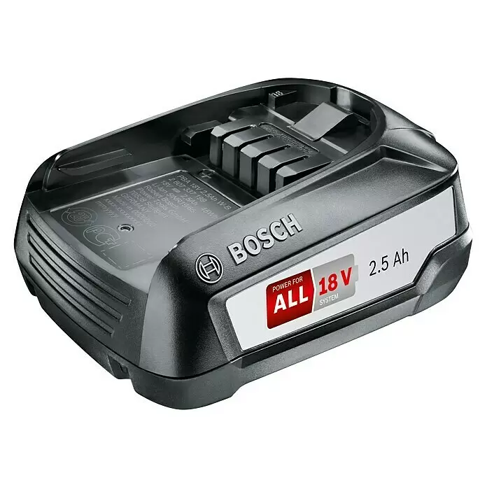 Bosch Power for All 18V Akku PBA 18V 2.5Ah W-B - 18 V, 2,5 Ah - Diagonale Ansicht