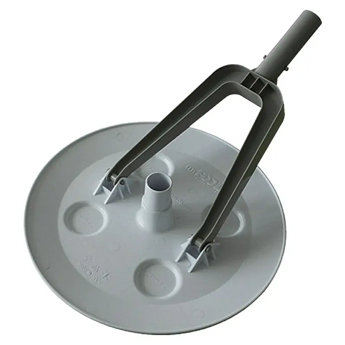 myPool Poolsauger Pooljack - Durchmesser Anschluss: 32 mm - Grauer Mop-Aufsatz mit rundem Teller und Griffhalterung. Ideal für die Reinigung verschiedener Oberflächen im Haushalt oder Gewerbe.