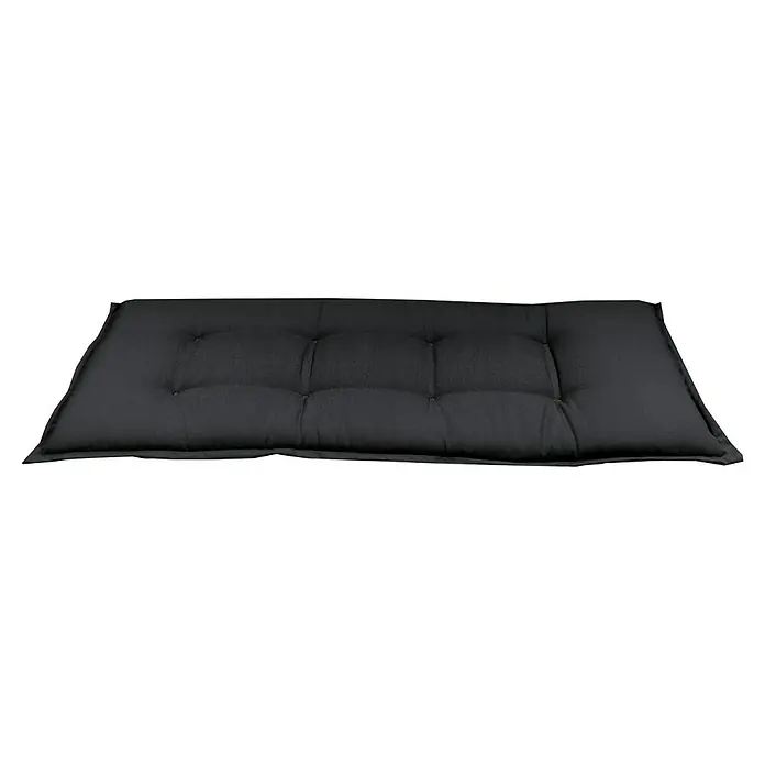 Sunfun Exclusive-Line Bankauflage - L x B x H: 110 x 49 x 6 cm, Polyester, Anthrazit - Schwarze Matratzenauflage mit Knopfheftung. Ideal, um Ihren Wohnbereich komfortabler und stilvoller zu gestalten.