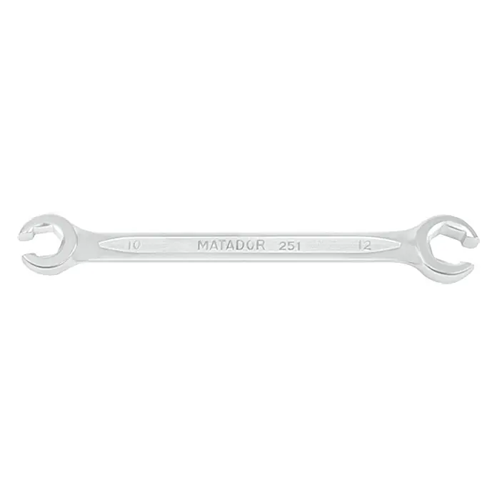 Matador Llave de anillo doble - 14 mm, Forma cabezal: Abierto, DIN 3118 - Llave de boca doble Matador 251 con medidas 10 y 12, ideal para una variedad de trabajos de atornillado. Una herramienta duradera para profesionales y aficionados.