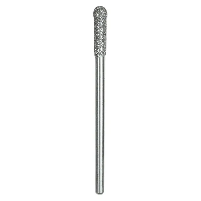 Proxxon Diamant-Schleifstifte No 28234 - 3,2 mm, Geeignet für: Glas, 2 Stk. - Ein silberfarbener Diamantbohrer mit kugelförmigem Kopf, ideal für präzise Arbeiten und feine Details. Das Werkzeug ist perfekt für Hobby und Handwerk.