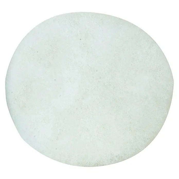 Proxxon Polierfilzscheibe No 28666 - 50 mm, Passend für: Proxxon Micromot Winkelpolierer WP/E, 2 Stk. - Nahaufnahme eines runden, weißen Polierpads für Poliermaschinen, ideal für die Autopflege und Oberflächenbearbeitung.