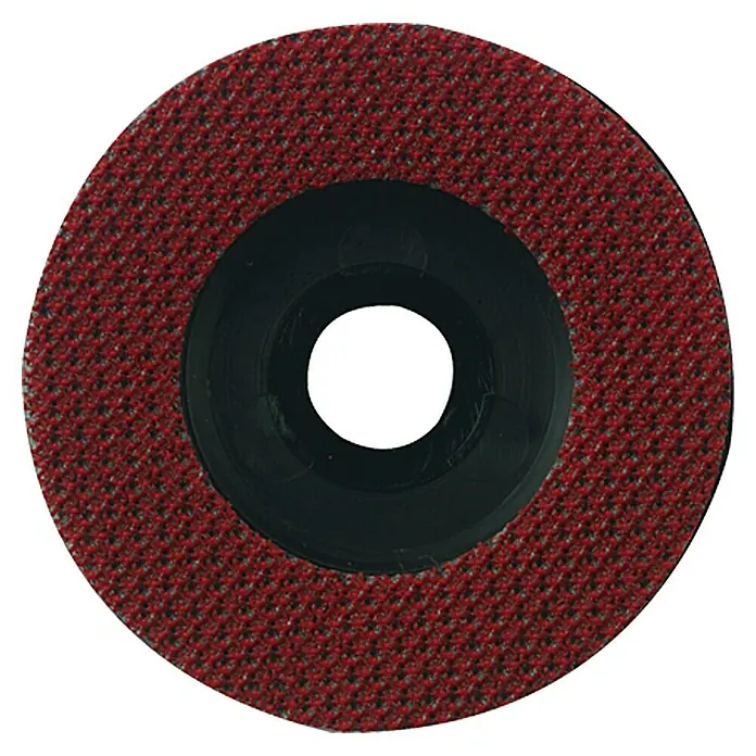 Proxxon Gummi-Stützteller No 28548 - 50 mm, Kletthaftbelag - Schleifscheibe mit roter Schleiffläche und schwarzer Nabe für verschiedene Schleifarbeiten.