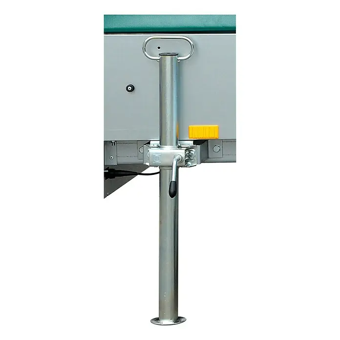 Stema Klemmschelle - Geeignet für: Anhänger, Aluminium, Verzinkt - Eine robuste Stützfuß für Anhänger, gefertigt aus verzinktem Stahl, ideal für sicheren Stand.