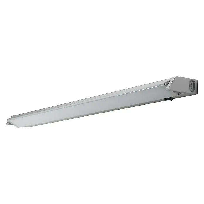 Ledvance LED-Unterbauleuchte Turn - 10 W, Warmweiß, Länge: 55,7 cm - Nahaufnahme einer schlanken, modernen LED-Leuchte in Silber, ideal für die Deckenmontage im Innenbereich und energieeffiziente Beleuchtung.