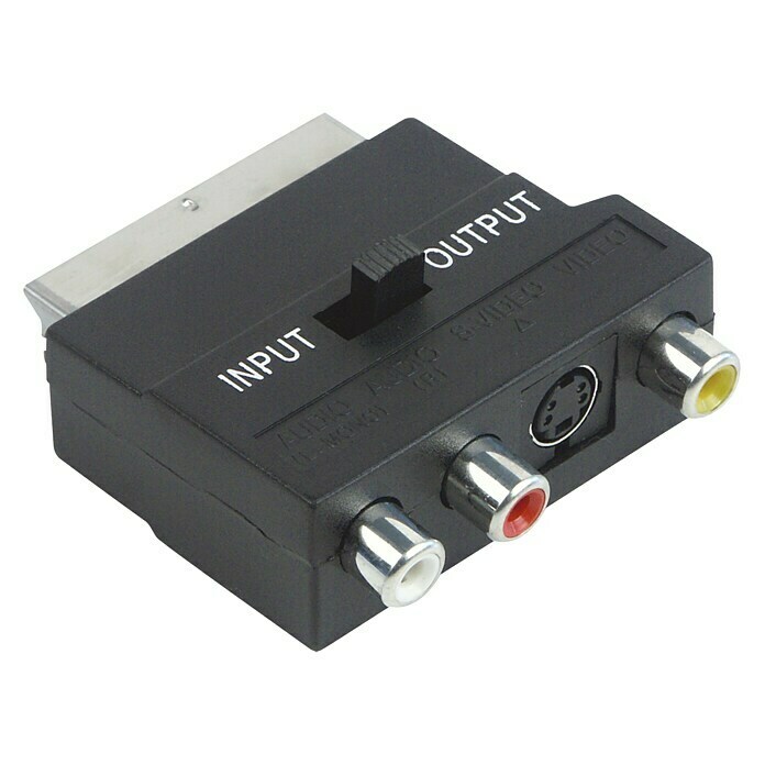 Schwaiger Video-AV-Adapter IN OUT (Scart-Stecker, Schwarz)