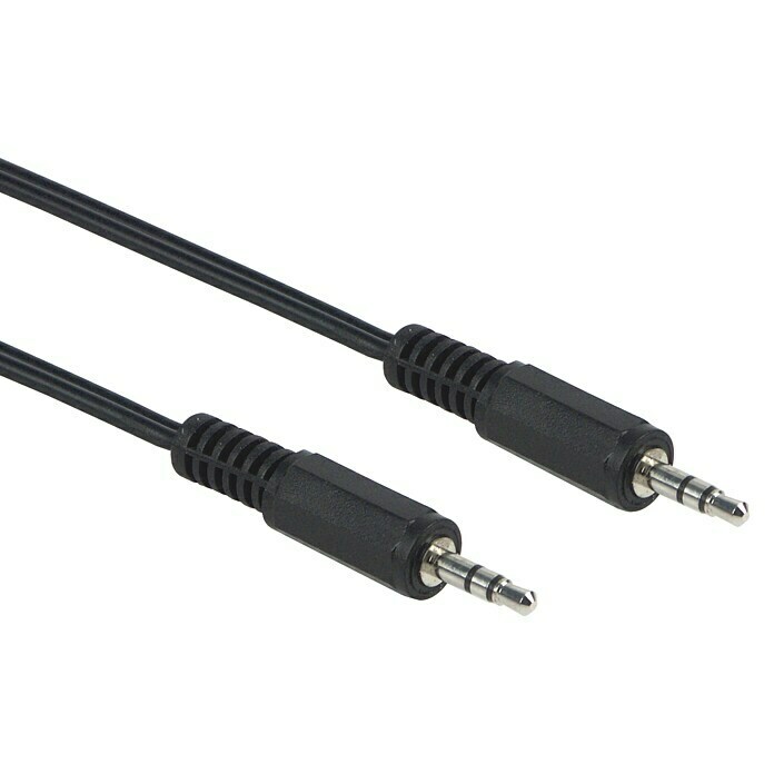 Schwaiger Audio-Kabel2 x Klinkenstecker 3,5 mm, 1,5 m, Schwarz Front View