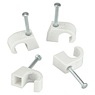 BAUHAUS Grapa para cable (7 mm - 12 mm, 25 mm, 25 ud., Blanco)