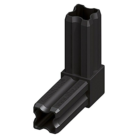 Kantoflex Winkelverbinder (Länge: 23,5 mm, Polyamid, Schwarz)