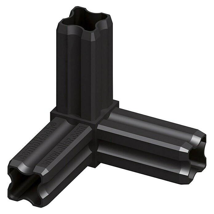 Kantoflex Eckverbinder (Länge: 23,5 mm, Schwarz)