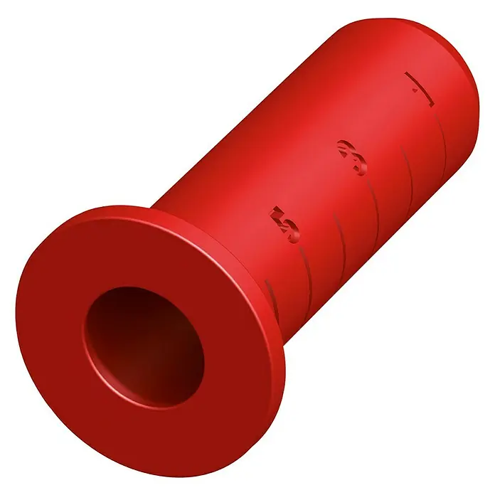 Kantoflex Spannhülse - Durchmesser: 23,5 mm - Roter Messbecher mit Skala zur präzisen Dosierung von Flüssigkeiten. Das ideale Küchenutensil für genaue Messungen.