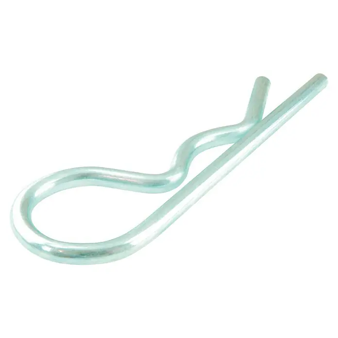 Suki Pasador de chaveta - Ø x L: 2 x 50 mm, Acero para muelle, Zincado - Una chaveta brillante de color plateado, perfecta para sujetar de forma segura piezas de maquinaria y equipos de uso diario.