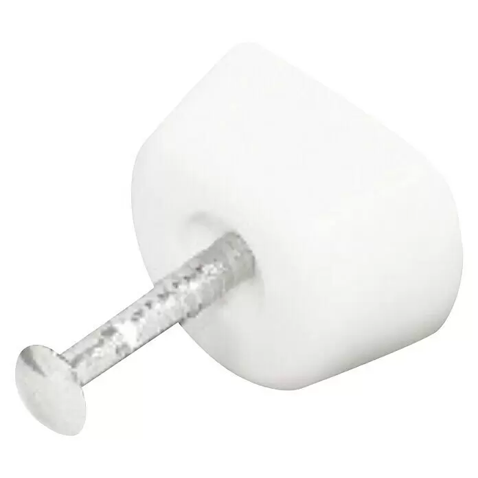 Stabilit Soporte para estantes - An x Al: 14,5 x 12 mm, Blanco - Deslizador de muebles blanco con un clavo plateado para fijar a las patas de los muebles.