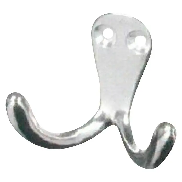 Häfele Gancho para colgar - Altura: 48 mm - Colgador doble de metal para montaje en pared, perfecto para chaquetas y accesorios. Robusto y ahorra espacio.