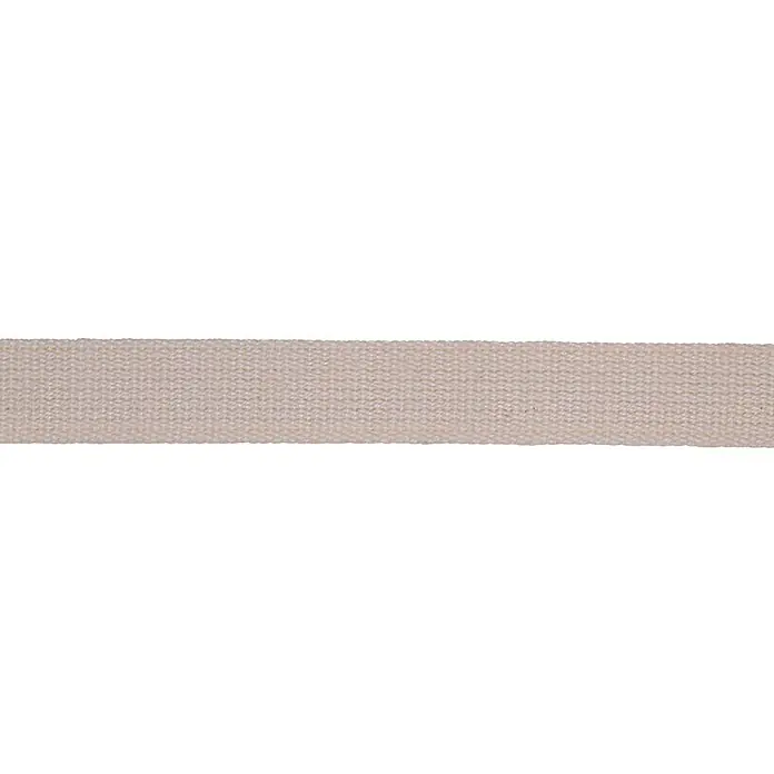 Stabilit Cinta de lona - Textil, Natural - Un primer plano de una cinta tejida de color claro, que muestra su textura sencilla y su tono neutro. Ideal para manualidades.