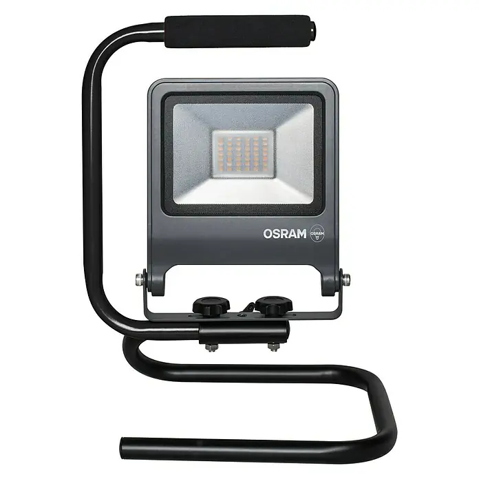 Ledvance LED-Strahler Floodlight - 30 W, 2.400 lm, 4.000 K, IP65 - OSRAM LED-Arbeitsleuchte mit robustem Gestell für den Einsatz in Werkstätten oder Baustellen, die eine zuverlässige Ausleuchtung benötigen.