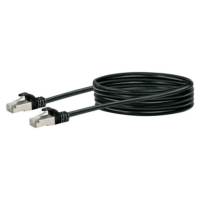 Schwaiger Netzwerk-Kabel CAT6 (2,5 m, Schwarz, RJ45-Stecker, Bis zu 1 Gbit)