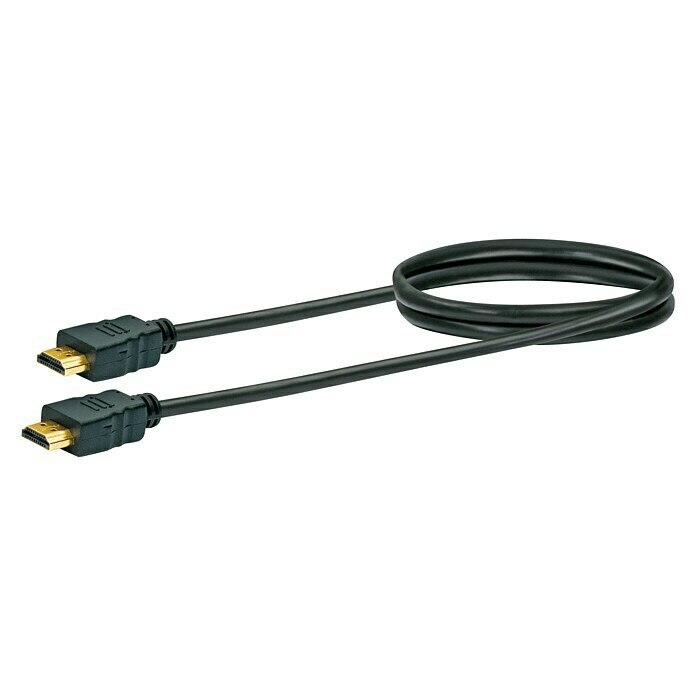 Schwaiger HDMI-Kabel0,7 m, Schwarz, 18 Gbit/s, 4K (4096 x 2160 Pixel) Front View