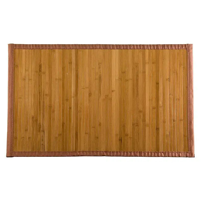 Alfombra de bambú - Marrón, 160 x 240 cm - Individual rectangular de bambú con borde marrón, ideal para mesas elegantes y proteger las superficies del calor.