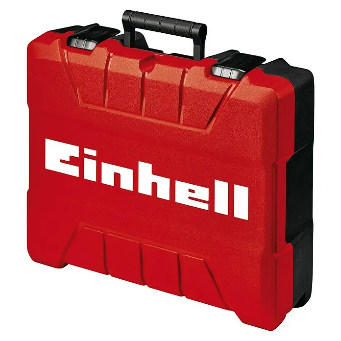 Einhell Professional Power X-Change 18V Akku-Kombihammer Herocco 18/20 - 18 V, Ohne Akku, 0 Ah, 2,2 J - Roter Werkzeugkoffer von Einhell mit schwarzem Griff und schwarzem Zubehör für den sicheren Transport und die Aufbewahrung von Werkzeugen.