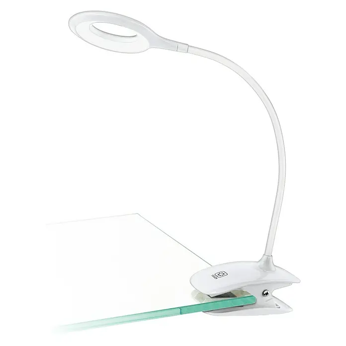 Eglo LED-Klemmleuchte Cabado - L x B x H: 12 x 6,5 x 42 cm - Elegante, weiße LED-Tischleuchte mit flexiblem Schwanenhals und praktischer Klemme. Perfekt für den Schreibtisch oder Nachttisch, um Licht zu spenden.