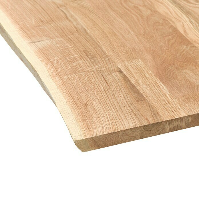Tischplatte mit Waldkante (Eiche, 200 x 100 x 4 cm)