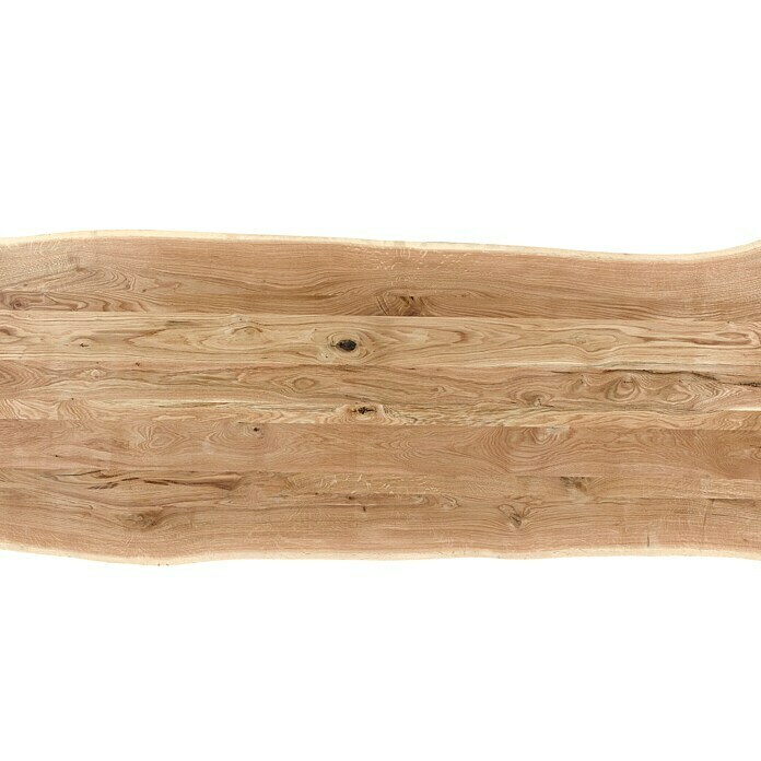 Tischplatte mit Waldkante (Eiche, 80 x 80 x 2,6 cm)