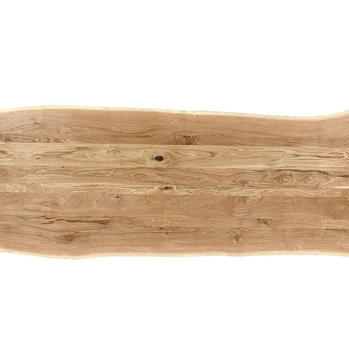 Exclusivholz Tablero de mesa - Roble, 80 x 80 x 2,6 cm - Vista de una encimera de madera natural con patrones de vetas únicos, ideal para interiores rústicos o modernos.