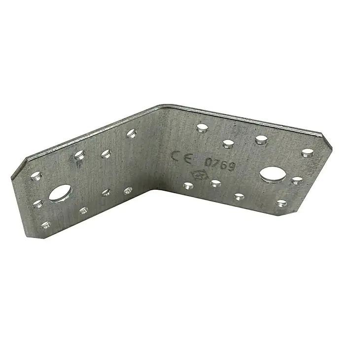Stabilit Conector en ángulo - L x An: 70 x 70 mm, Acero - Ángulo de acero galvanizado con múltiples orificios para una fijación segura.