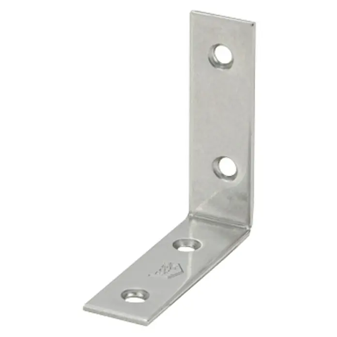 Vormann Stuhlwinkel - L x B: 60 x 18 mm, Edelstahl - Winkelverbinder aus Metall mit Löchern zur Befestigung, ideal für Möbel und Konstruktionen, die Stabilität benötigen.