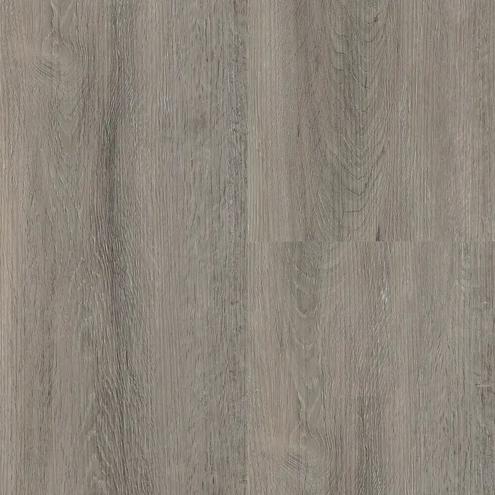 Vinylbodenmuster Strong SPC Bödmeren - 280 x 160 x 3,8 mm, Landhausdiele - Nahaufnahme eines Musters von Vinylbodenbelag in Grautönen, das die Textur und Maserung des Materials hervorhebt.