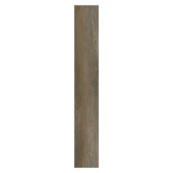Vinylbodenmuster Strong SPC Kamptal - 280 x 160 x 3,8 mm, Landhausdiele - Detailaufnahme eines einzelnen, braunen Vinylbodenbelags mit einer realistischen Holzmaserung, ideal für moderne Innenräume.