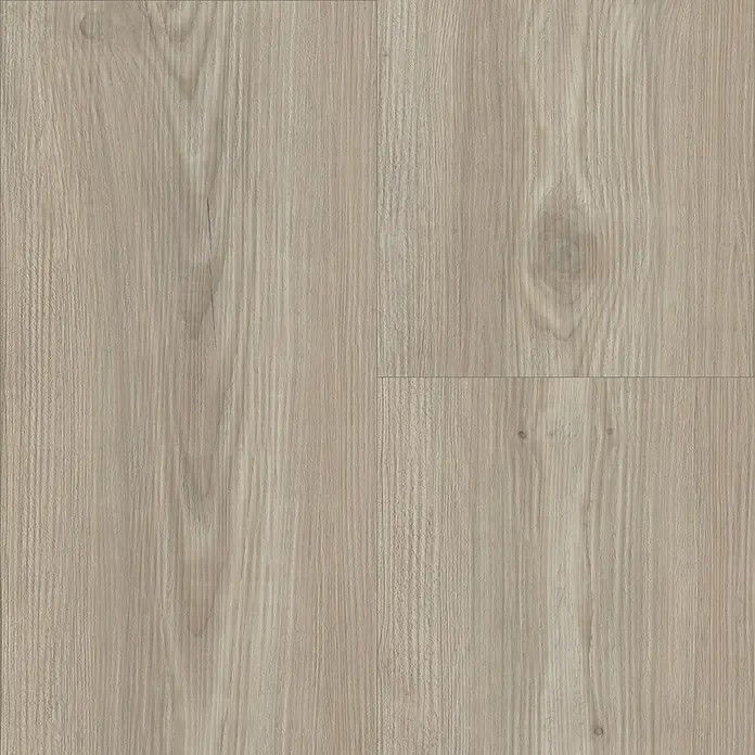 Vinylbodenmuster Strong SPC Groda - 280 x 160 x 3,8 mm, Landhausdiele - Nahaufnahme von vier hellen Holzfußbodendielen, die ein natürliches Muster und Textur zeigen. Perfekt für moderne Innenräume.