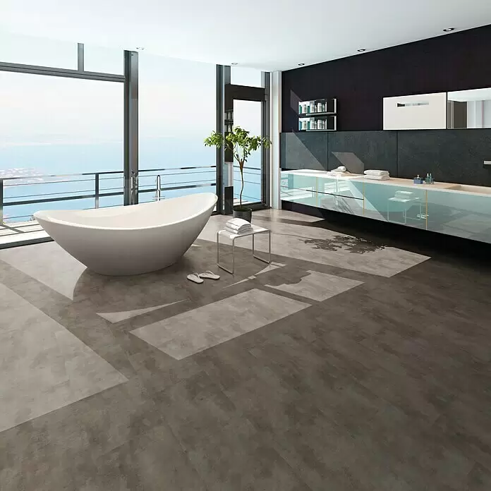 Vinylbodenmuster Strong SPC Travertin Toscano - 280 x 160 x 3,8 mm, Steinoptik - Stimmungsaufnahme