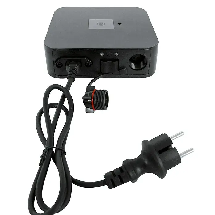 Malibu Poolroboter WB 4.0 - Netzbetrieben, Passend für: Pools bis 10 x 5 m, Filterleistung: 14 m³/h - Schwarze Stromversorgung mit Kabel und Stecker für elektronische Geräte. Kompaktes Design für vielseitige Anwendungen.