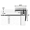 LOGOCLIC Treppenkantenprofil (Edelstahl matt, 1 m x 27,7 mm x 27 mm, Montageart: Schrauben)