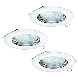 Eglo LED-Einbauleuchten-Set (9 W, Weiß, 3 Stk., Warmweiß, IP20)