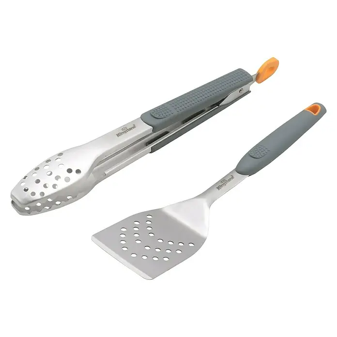 Kingstone Grillbesteck Set - 2 -tlg. - Grillbesteck-Set mit Zange und Pfannenwender von Kingstone, ideal für jede Grillparty. Hochwertige Materialien für langlebigen Einsatz.
