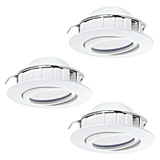 Eglo Set ugradbenih LED svjetiljki Pineda (5,5 W, D x Š x V: 8,4 x 8,4 x 4 cm, Bijele boje, 3 Kom., Topla bijela, Pomična glava svjetiljke)
