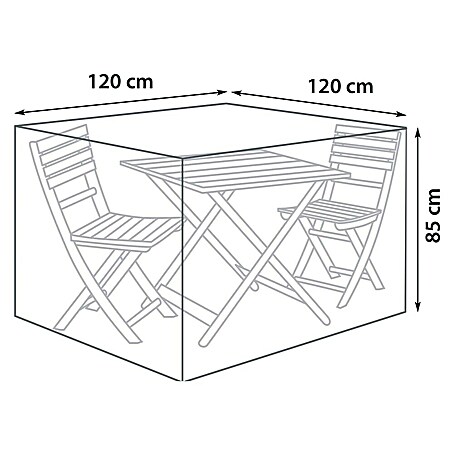 Sunfun Funda protectora para juego de balcón (Ø x Al: 120 x 85 cm)