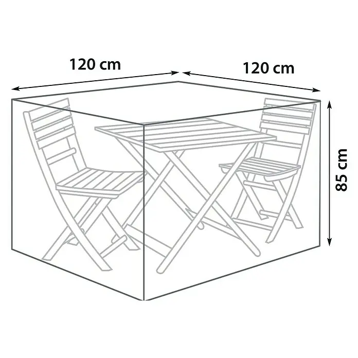 Sunfun Balkon-Set-Schutzhülle rund - Ø x H: 120 x 85 cm - Abdeckung für Gartentisch und Stühle, wasserdicht und UV-beständig, Maße: 120x120x85 cm. Schützt Ihre Möbel vor Witterungseinflüssen.