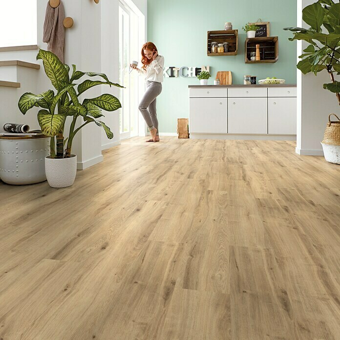 Decolife Designboden Nature Oak Country1.220 x 185 x 10,5 mm, Landhausdiele Mood Shot