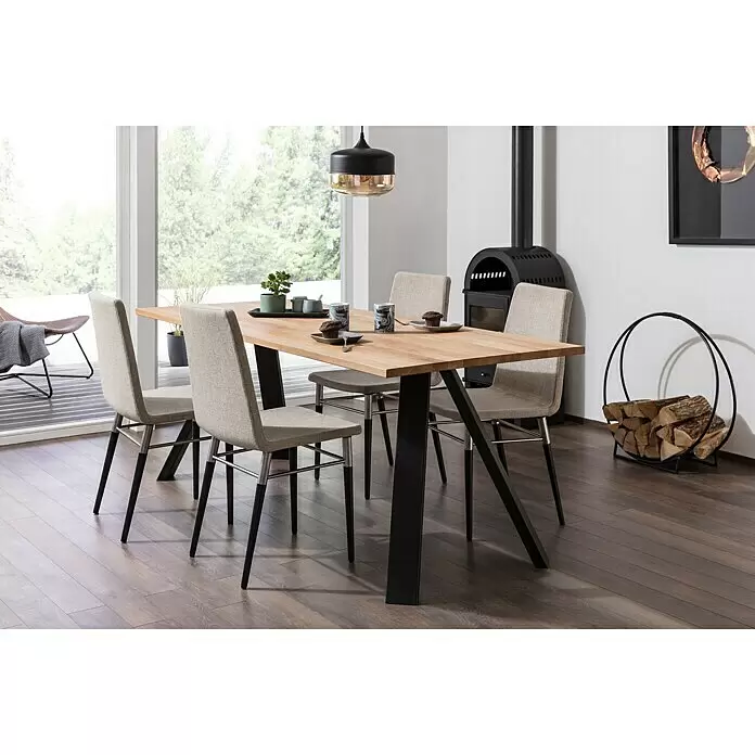 Pur Iternal Black Edition Tischbein - 700 x 374 x 723 mm, Schwarz, V-Form, Passend für: Tischplatten Breite 80 – 90 cm, 2 Stk. - Stimmungsaufnahme
