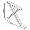 Pur Iternal Black Edition Tischbein (700 x 100 x 723 mm, Schwarz, X-Form, 2 Stk.)