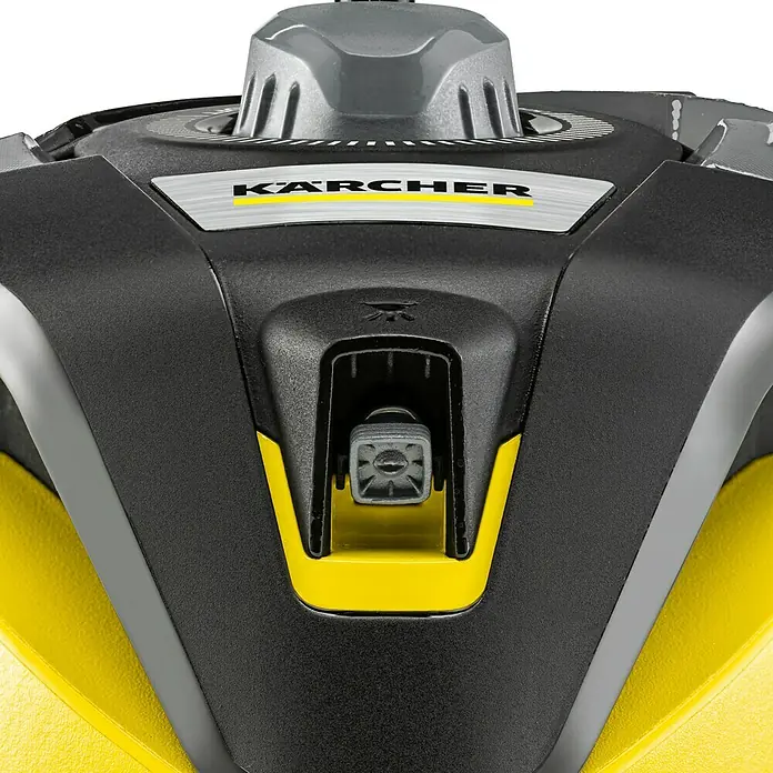 Kärcher Flächenreiniger T 7 Plus T-Racer - 3 -tlg., Passend für: Kärcher Hochdruckreiniger K4 - K7 - Nahaufnahme eines Kärcher-Hochdruckreinigers, der einstellbare Einstellungen für verschiedene Reinigungsanwendungen bietet.