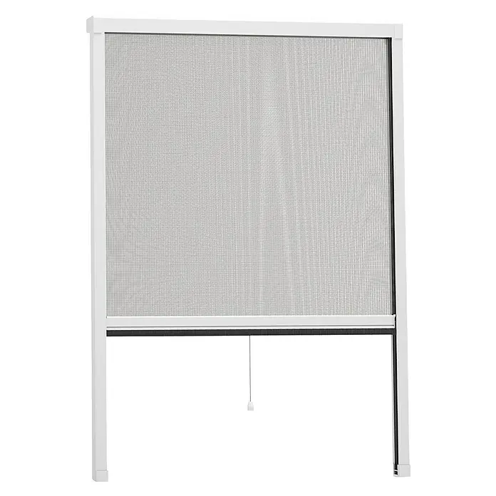 Easy Life easyHold Insektenschutz-Fensterrollo - B x H: 160 x 170 cm, Montage Insektengitter: Klemmen, Farbe Rahmen: Weiß - Nahaufnahme eines weißen Rollo-Fliegengitters.