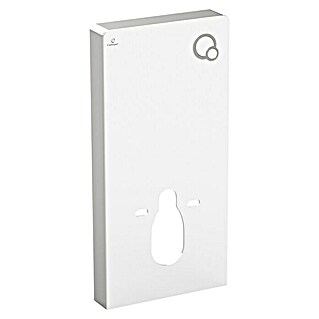 Camargue Sanitärmodul für Wand-WC (2-Mengen-Spülung, 10,8 x 48,3 x 100 cm, Glasverkleidung, Weiß)
