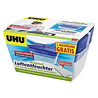 UHU Luftentfeuchter Originalpack +2. Nachfüllung gratis (1 x Luftentfeuchter 1.000 g, 1 x Gratis-Nachfüllung 1.000 g)
