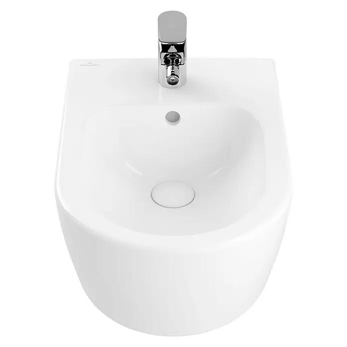 Villeroy & Boch Avento Wand-Bidet - 37 x 53 cm, Weiß, Keramik, Mit schmutzabweisender Glasur - Elegantes Bidet in Weiß mit Chromarmatur. Die moderne Sanitärkeramik besticht durch klare Linien und hochwertige Verarbeitung.