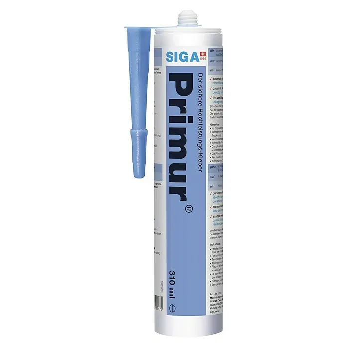 Siga Klebe- & Dichtmasse Primur - 310 ml, Lösemittelfrei - SIGA Primur: Hochleistungs-Kleber in einer 310 ml Kartusche. Der sichere Helfer für dauerhafte und zuverlässige Verbindungen im Innen- und Aussenbereich.
